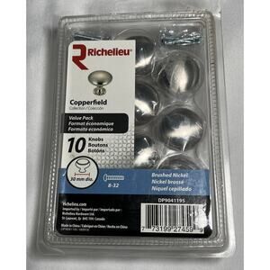 Richelieu Copperfield 1-3/16" (30mm) Brushed Nickel Cabinet Knob (10-Pack)